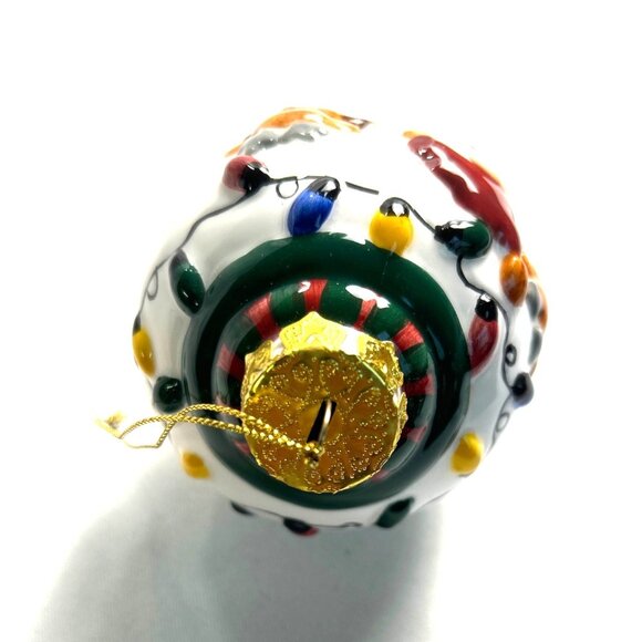 Hand-Painted Ceramic Santa Christmas Ornament Lights String Decor 5” Collectible - Picture 3 of 8